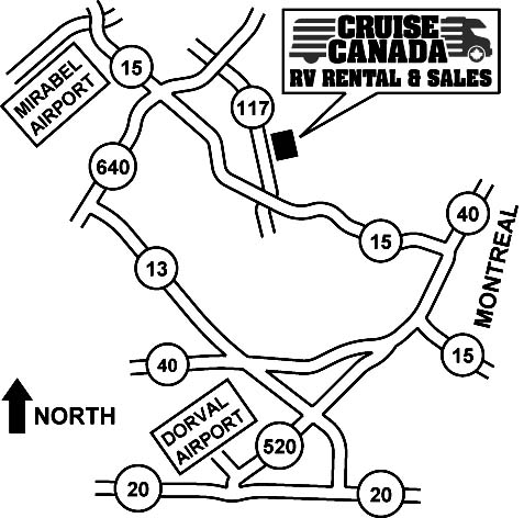 Cruise America afhentningssteder - Montreal