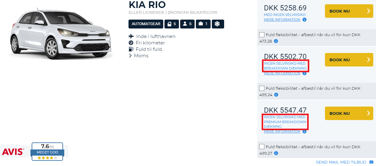 Ingen selvrisiko med Breakdown dækning